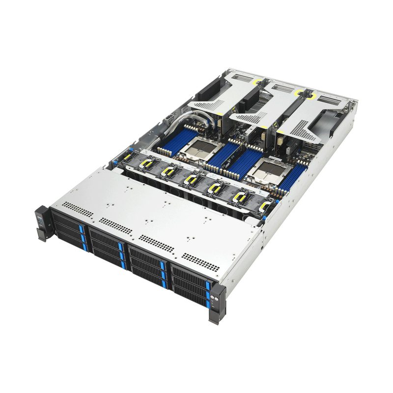 ASUS RS720A-E13-RS12U Socket SP5 Rack (2U) Black, Silver
