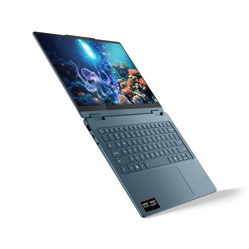 Lenovo Yoga 7 2-in-1 14AKP10 Copilot+ PC AMD Ryzen™ AI 7 350 Hybrid (2-in-1) 35.6 cm (14") Touchscreen WUXGA 16 GB LPDDR5-SDRAM 512 GB SSD Wi-Fi 7 (802.11be) Windows 11 Home Teal Italian