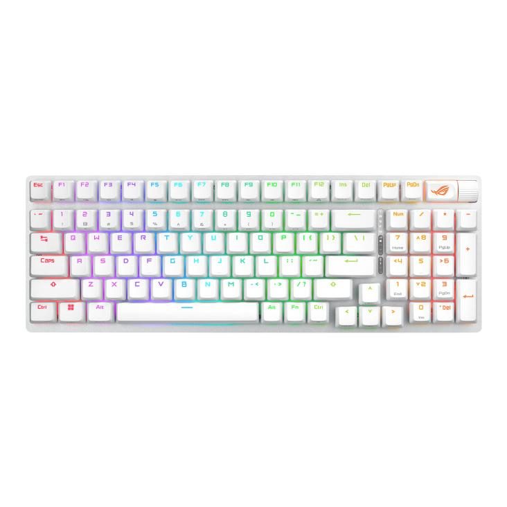 ASUS X901 SCOPE II 96 WL/WHT/NXSW/US/PBT keyboard Gaming USB + RF Wireless + Bluetooth White