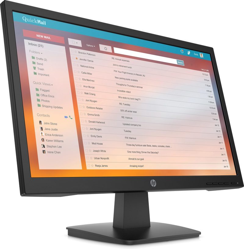 HP P22v G4 computer monitor 54.6 cm (21.5") 1920 x 1080 pixels Full HD Black