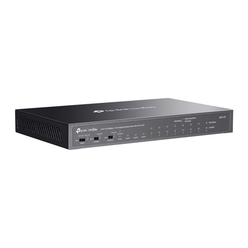 TP-Link Omada DS111P network switch Unmanaged Fast Ethernet (10/100) Power over Ethernet (PoE) Black