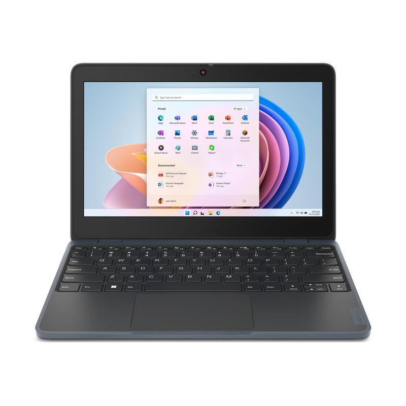 Lenovo 100w Gen 4 Intel® N N100 Laptop 29.5 cm (11.6") HD 4 GB LPDDR5-SDRAM 128 GB SSD Wi-Fi 6 (802.11ax) Windows 11 Pro Academic Grey English