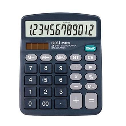 Deli Dual Power 12 Digits Calculator