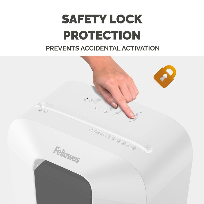 Fellowes LX Series Paper Shredder LX70 11 Sheet Cross Cut Shredder with 18 Litre Bin High Security P4 White