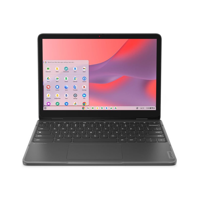 Lenovo 500e Yoga Chromebook Gen 4 Intel® N N100 31 cm (12.2") Touchscreen WUXGA 8 GB LPDDR5-SDRAM 64 GB eMMC Wi-Fi 6E (802.11ax) ChromeOS Grey US English