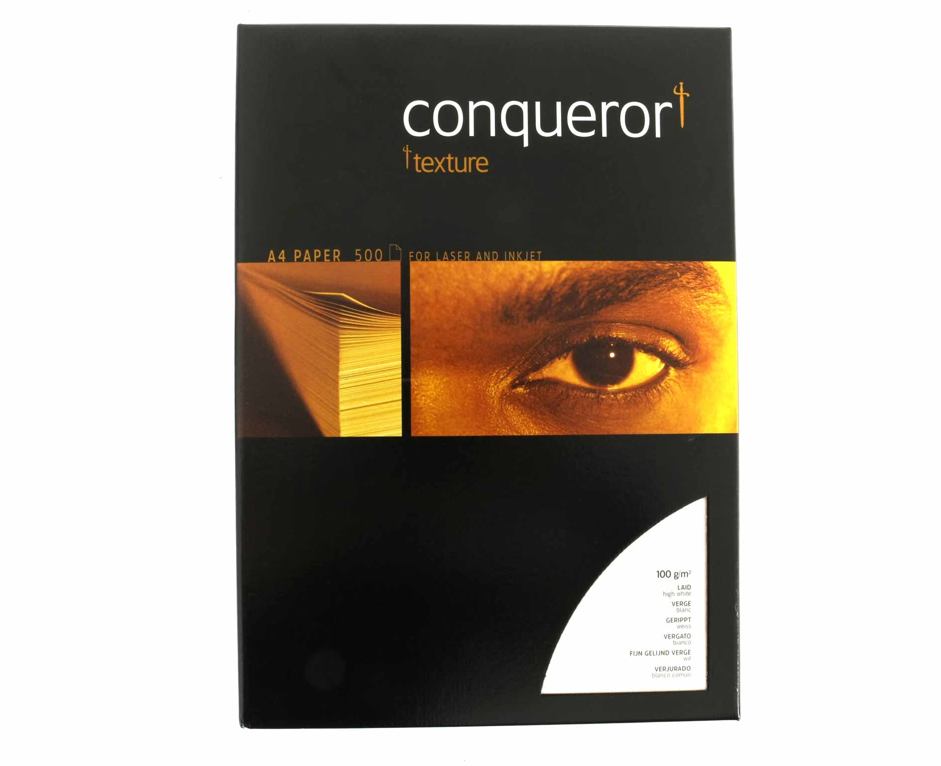 Conqueror Paper Brilliant White Laid A4 -500 Sheets-100 Gsm