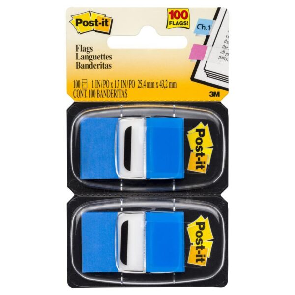 3M 680-23 POST-IT FLAGS BRIGHT BLUE 1"X1 7" 50SH