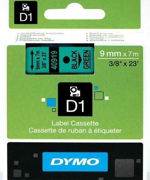 Dymo   Tape 9mm x 7m  D1 Green
