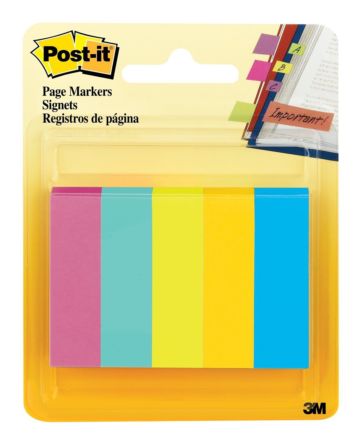3M-670-5AF PAGE MARKERS FLUO COLORS -0.6″ X 2″ 5 PADS/PACK – 50 SHEET EACH