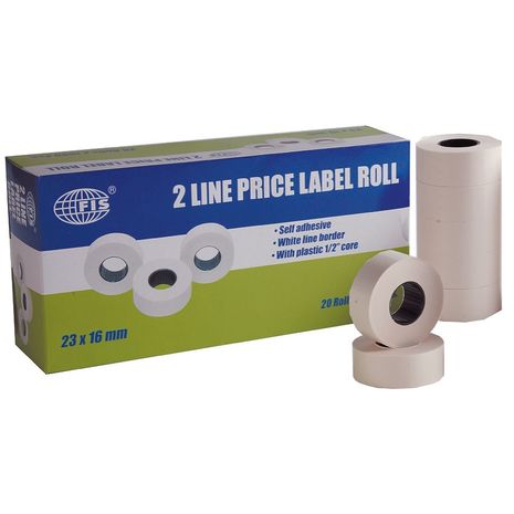 FIS WHITE PRICE LABEL ROLL 16x23mm, 750 LABELS