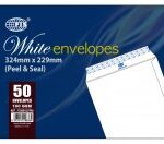 PAPER POUCH ENVELOPE 50 PCS PEEL & SEAL 115 x225 - MM WHITE