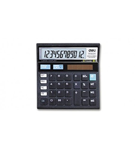 DELI 12 DIGITS, dual power calculator with check function (E39231)