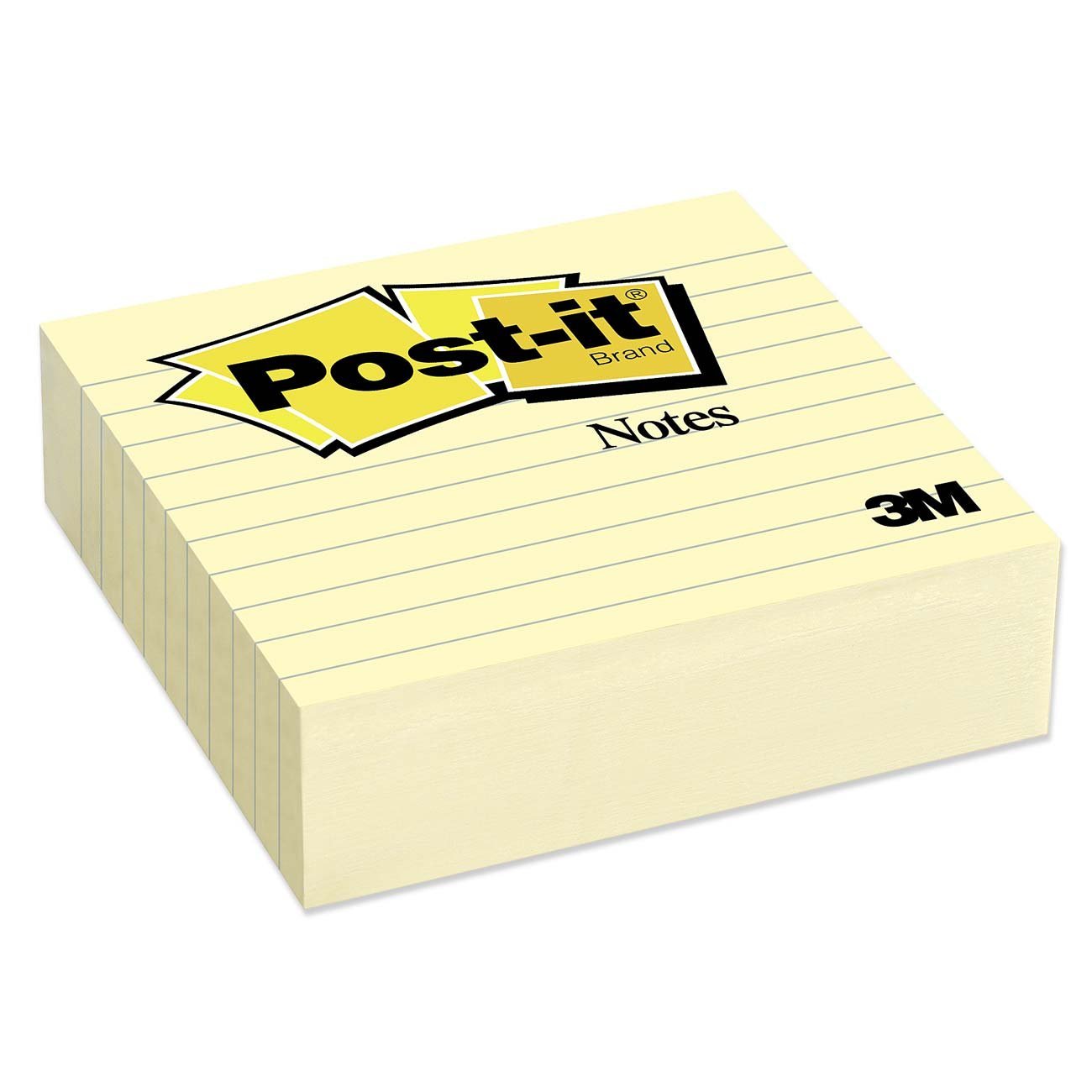 3M  Post-it Notes, 4 x 4-Inches, Canary Yellow, Lined, 300-Sheets