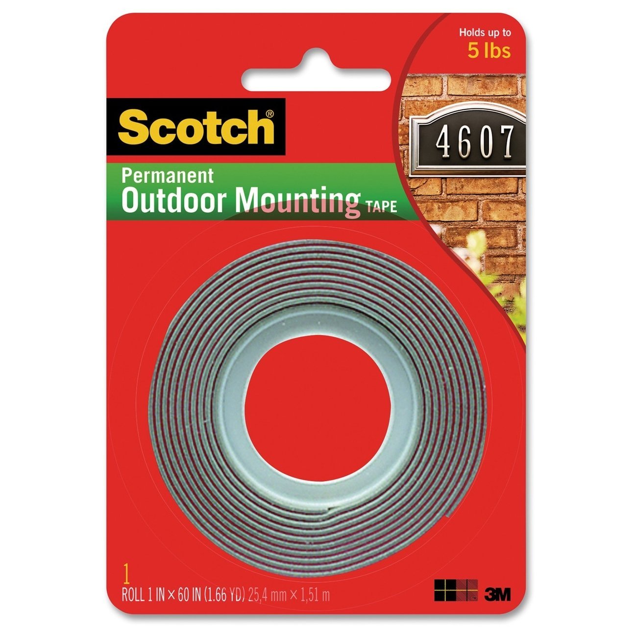 3M Scotch 4011 Exterior Mounting Tape, 1 in x 60