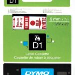 Dymo Tape 9mm x7m Red/White