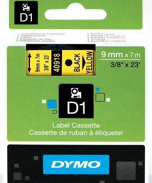 DYMO Label Tape 9MMx7M D1 Yellow