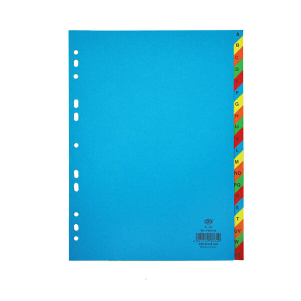 Paper Color Index Divider A4 - 160GSM - PRINTED - (A-Z)  FSDV344