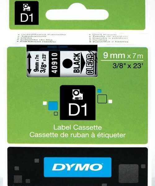 Dymo D1 Tape 40910 9mm x 7m transparent