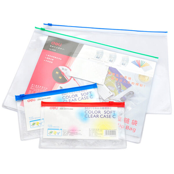 DELI TRANSPARENT ZIP BAG A4 -W38975
