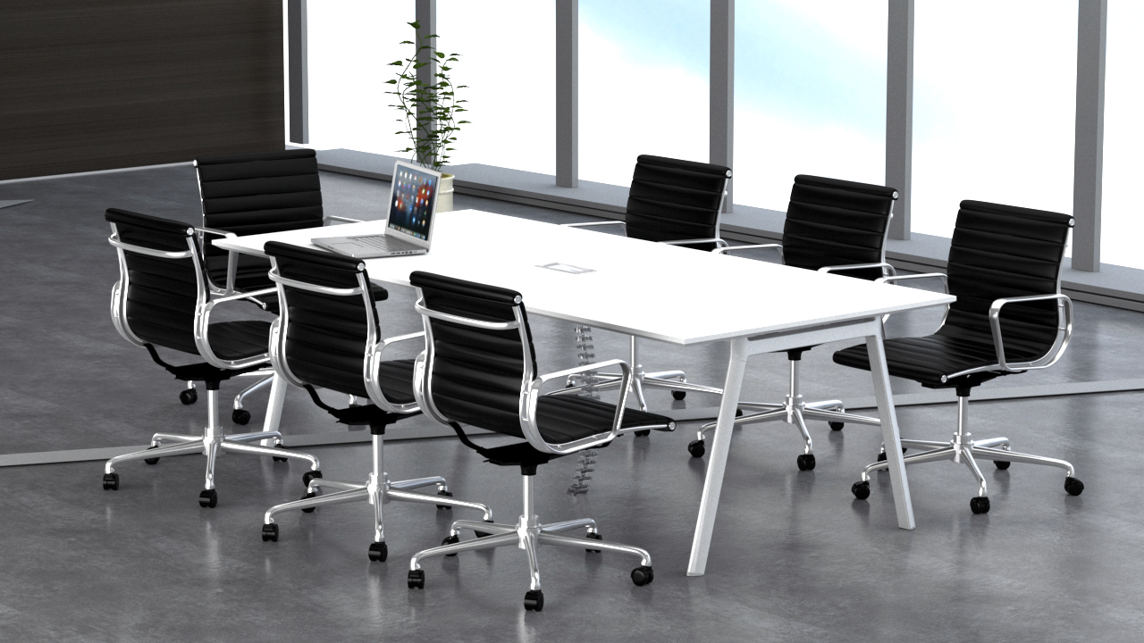 Fad Conference Table With Wire Management & Metal Leg (L180 x W90 x H75)