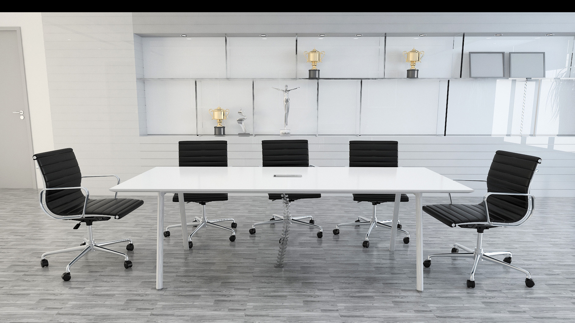 Fad Conference Table With Wire Management & Metal Leg  (L280 x W120 x H75)