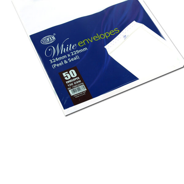 WHITE ENVELOPE 100G PEEL & SEAL 324mm x 229mm  (FIS [FSWE1027P50] )
