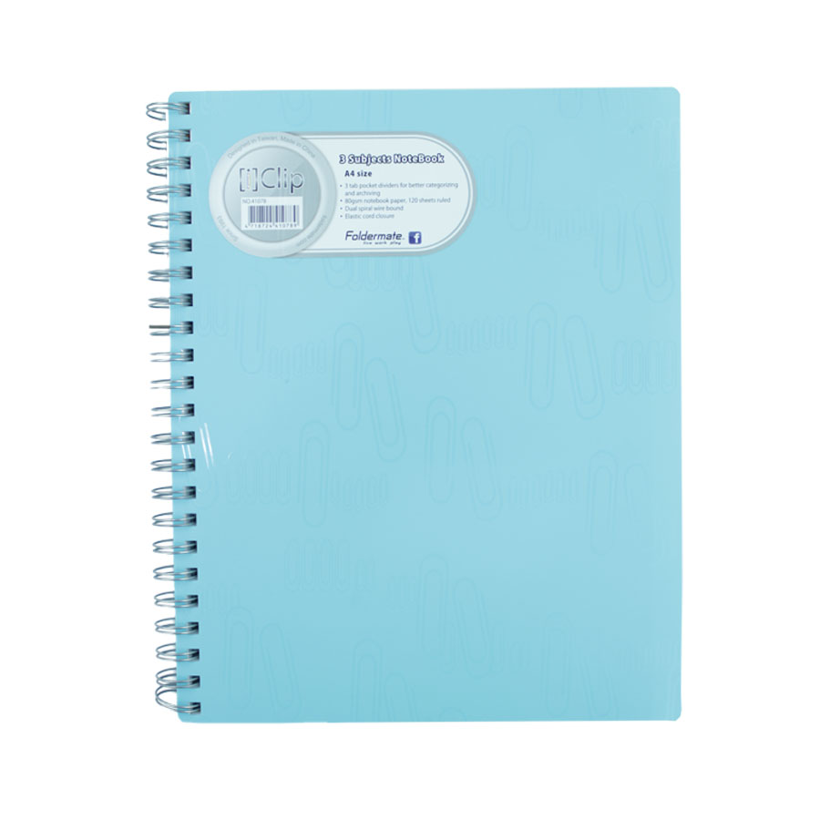 Foldermate [41078] 3 Subject Notebook A4 120 Sheets 80 Gsm