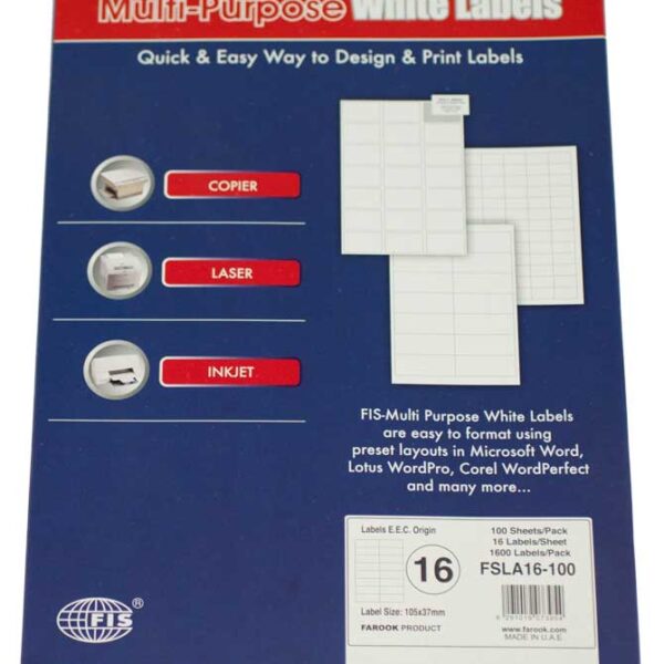 FIS A4 MULTIPURPOSE WHITE LABEL FSLA46-6-100