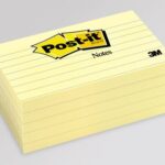 3M Post-it  635 Notes, 3 in x 5 in, Canary Yellow, Lined