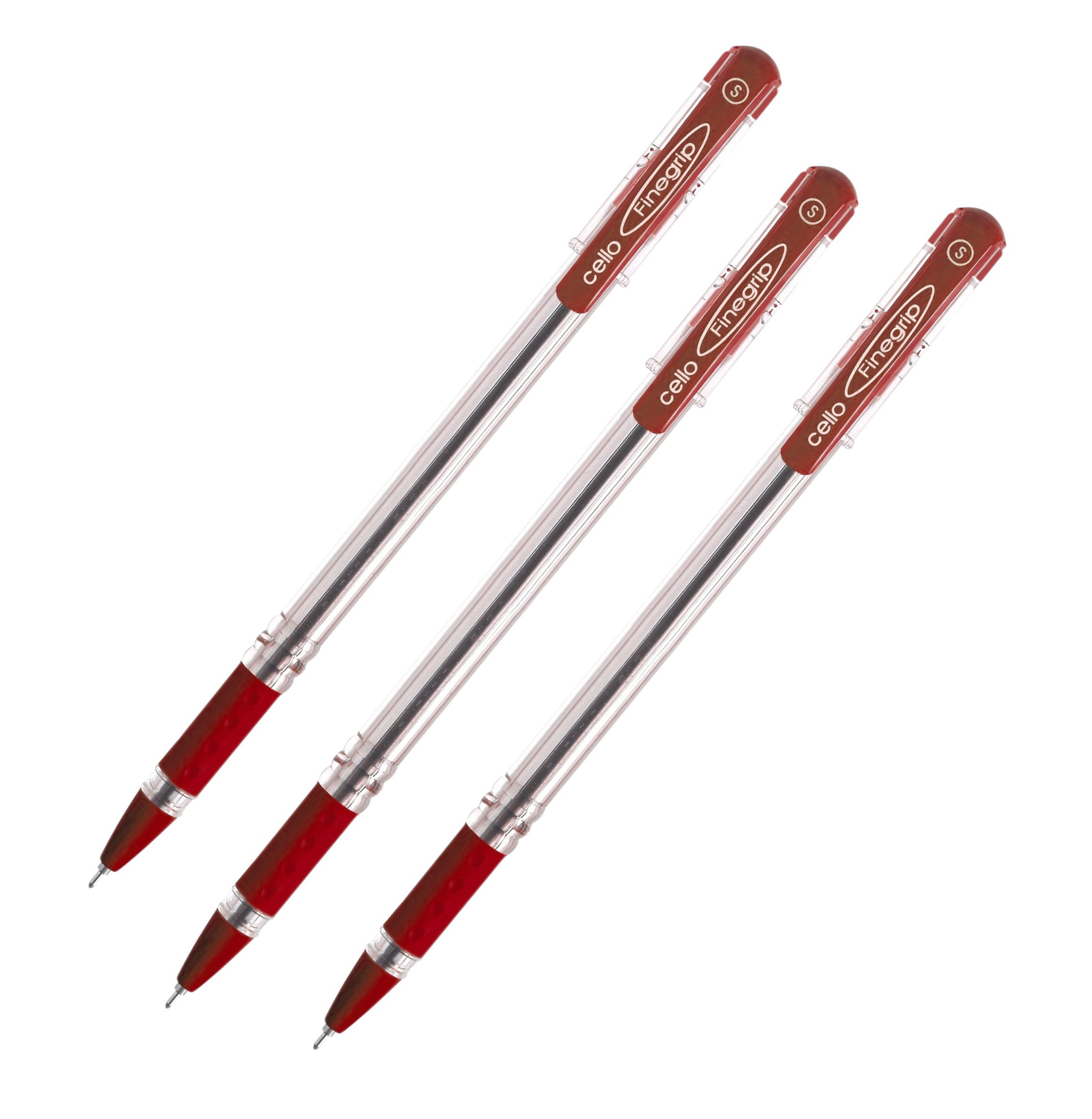 Cello FineGrip Ball Pen – Red Pack 50