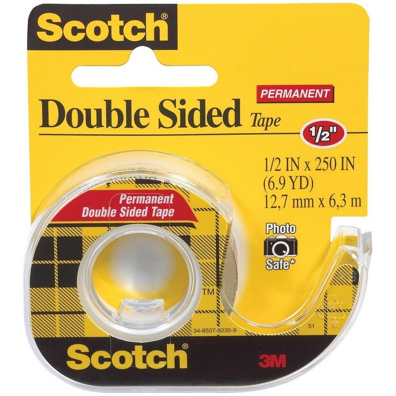 3M 136-3M Scotch Permanent Double-Sided Tape-1/2 X250
