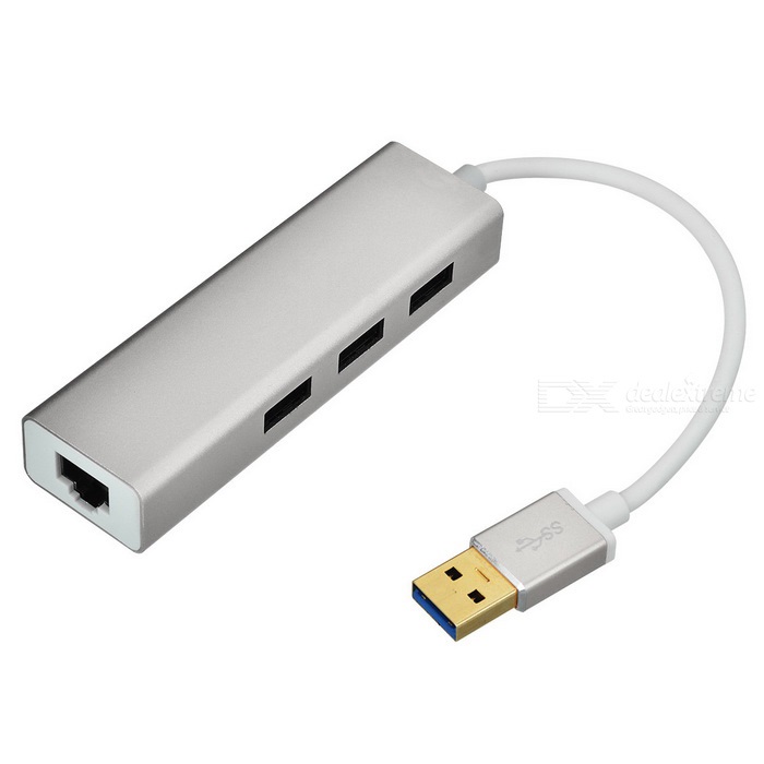 3-Port USB Hub with Ethernet Port