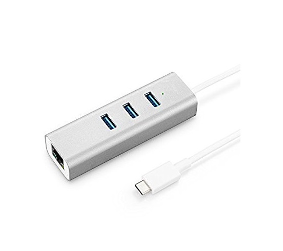 S-TEK [660176] USB C TO USB 3 PORT HUB + ETHERNET PORT