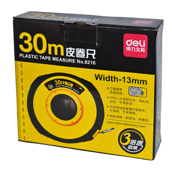 DELI PLASTIC TAPE MEASURE 30METER 13MM-8216
