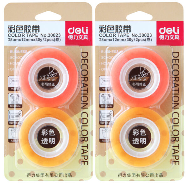 DELI COLOUR TAPE 12MMX30Y 2PCS-30023