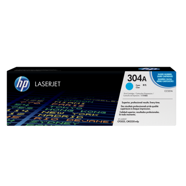 HP 304A Cyan Original LaserJet Toner Cartridge (CC531A)