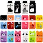 16 PCS Roller Erasers Cute Pencil Erasers Animal Pencil Eraser Shaving Roller Case for Easy Pick Up and Removal,Animal Themed Fun Party Favor and School Supplies Back to School Gift