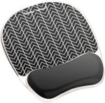 Fellowes Photo Gel Mouse Pad and Wrist Rest with Microban Protection, Black Chevron (9549901)