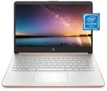 HP 14 Laptop, Intel Celeron N4020, 4 GB RAM, 64 GB Storage, 14-inch Micro-Edge HD Display, Windows 10 Home, Thin & Portable, 4K Graphics, One Year of Microsoft 365 (14-dq0030nr, 2021, Pale Rose Gold)