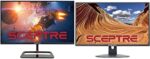 Sceptre 27 inch QHD IPS LED Monitor 2560x1440 HDR400 HDMI DisplayPort up to 144Hz 1ms Height Adjustable, Gunmetal Black 2021 & 24" Professional Thin 75Hz 1080p LED Monitor 2X Speakers, Machine Black