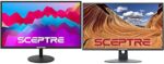 Sceptre 27-Inch FHD LED Gaming Monitor 75Hz 2X HDMI VGA, Ultra Slim Metal Black & 24" Professional Thin 75Hz 1080p LED Monitor 2X HDMI VGA Build-in Speakers, Machine Black (E248W-19203R Series)