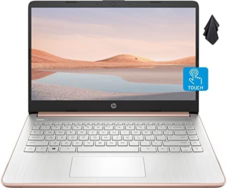 2022 HP Pavilion Laptop, 14-inch HD Touchscreen, AMD 3000 Series Processor, 8GB RAM, 192GB Storage, Long Battery Life, Webcam, HDMI, Windows 10 + One Year of Office365, Rose Gold (Latest Model)