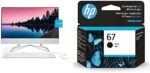 HP All-in-One Desktop PC, 11th Gen Intel Core i3-1115G4 Processor, Full HD 23.8” Display & 67 Black Ink Cartridge | Works with HP DeskJet 1255, 2700, 4100 Series, HP Envy 6000, 6400 Series