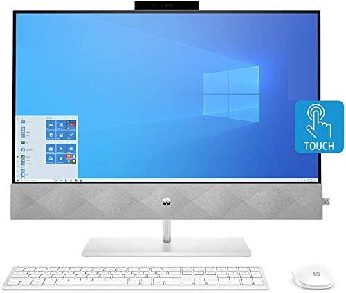 HP Pavilion 27 Touch Desktop 512GB SSD Win 10 Pro (Intel Core i7-10700K Processor 3.80GHz Turbo Boost to 5.10GHz, 16 GB RAM, 512 GB SSD, 27-inch FullHD Touchscreen, Win 10 Pro) PC Computer All-in-One