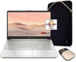 HP Pavilion Laptop (2021 Latest Model), AMD Athlon 3050U Processor, 16GB RAM, 512GB SSD, Long Battery Life, Webcam, HDMI, Bluetooth, WiFi, Gold, Win 10 + Oydisen Cloth
