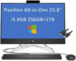 2022 Latest HP Pavilion 23.8" FHD (8GB RAM, 256GB SSD + 1TB HDD, Intel 4-Core i5-10210U(Beat i7-8565U)), 1080P IPS All-in-One Business Desktop, DVD-Writer, Webcam, IST Cable, Windows 10 Home