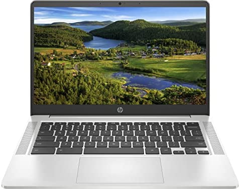 2022 Newest HP Chromebook Laptop, 14" HD Screen, AMD 3015Ce Processor, 4GB RAM, 32GB eMMC Flash Memory, Webcam, WiFi, Bluetooth, Fast Charge, Chrome OS, Mineral Silver