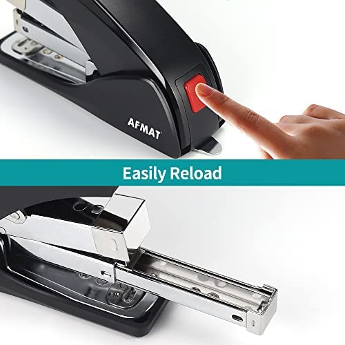 AFMAT Stapler, Effortless Stapler for Desk, 50 Sheet Capacity, Low Force, One  Finger Touch Stapling Office Stapler, Ergonomic Stapler Office Heavy Duty, Reduced  50% Effort Stapler Desktop