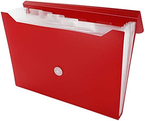 Document Box Lightweight Transparent PP Portable A4 File Box for Magazines  Red PP