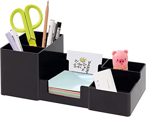 Desk Organizer, Desktop Organizer With Pencil Holders, Sticky Note Tray,  Paperclip Storage And Office Accessories Caddy, Office Stationery Supplies  Or